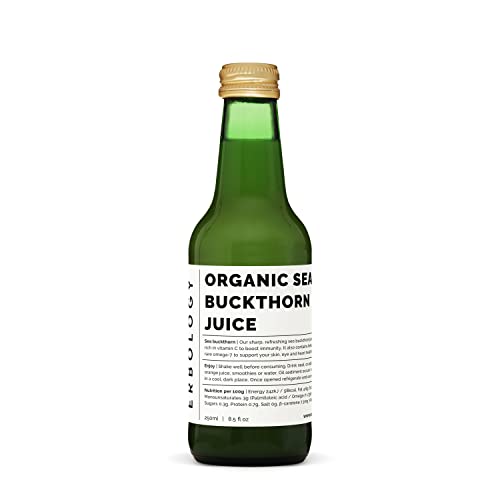 100% Organic Sea Buckthorn Juice 8.5 fl oz - Supports Immunity and Boosts Energy - High in Vitamin C, Omega-7 and Beta-carotene - Undiluted - No Added Sugar - Non-GMO - Recyclable Glass Bottle