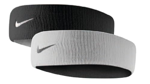 Nike Dri-Fit Home & Away Headband (One Size Fits Most, White/Black)