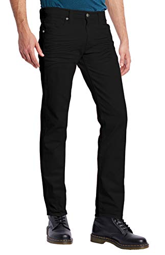 ETHANOL Mens Comfy Stretch Slim Fit Straight Casual Pants with 5 Pockets Design Pants APL26131SK PK3PUELP Black 32