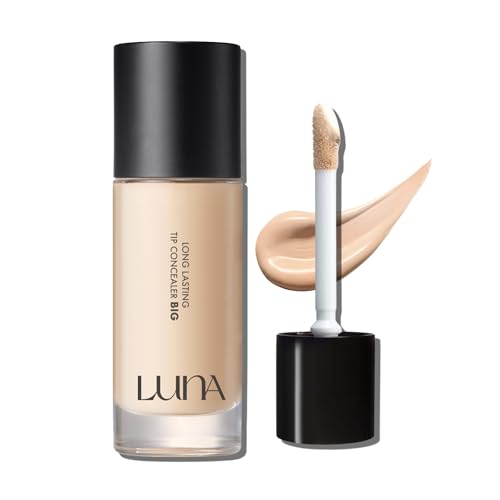 LUNA Long Lasting 4x BIG Size Concealer (#02 Beige) 1.05 fl. Oz, Full Coverage & Natural Finish, For Under Eye Dark Circles, Fine Lines, Redness & Discoloration