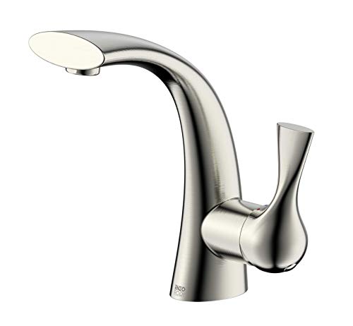 Single-Handle Brushed Nickel Centerset Bathroom Faucet, 4 inch Modern Style one Hole Lavatory Sink Faucet