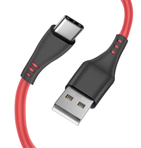 Android Kids Tablet USB A to Type C Cable 6 Feet 5V 2A Charging Cable Compatible with Samsung Galaxy Android Tablet Toddler Tablets Google Play Kids Tablet - Red