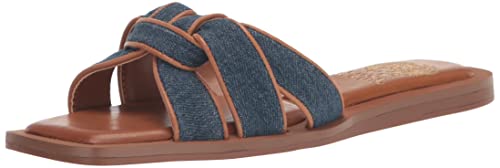 Vince Camuto Women's Barcelens Flat Sandal, Indigo Wash, 7.5