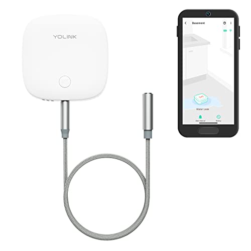 YoLink Water Leak Sensor 2,1/4 Mile World's Longest Range Smart Home Water Leak Sensor,Water Leak Detector with Built-in Siren Up to 105dB,Works with Alexa and IFTTT-YoLink Hub Required,YS7904-UC