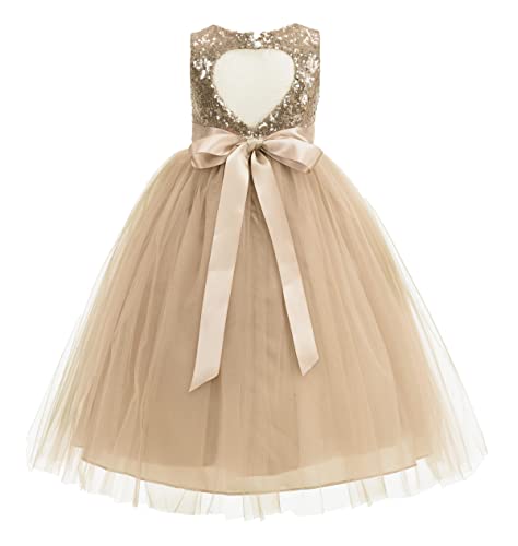 ekidsbridal Heart Cutout Sequin Flower Girl Dress Daily Dresses Formal Party Gown 172seq 8