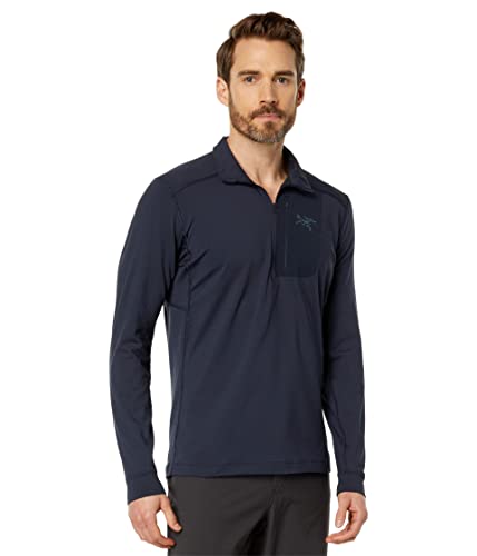 Arc'teryx Rho LT Zip Neck Men's | Lightweight Torrent Base Layer | Black Sapphire, X-Large