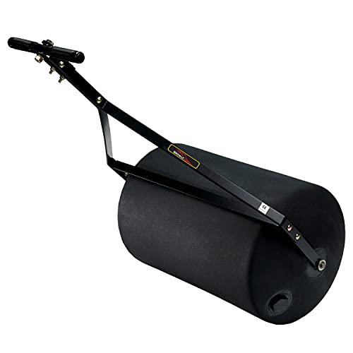 Brinly PRC-241BH-A 270 lb. Combination Push/Tow Poly Lawn Roller with Easy-Turn Tethered Plug, 18 by 24'