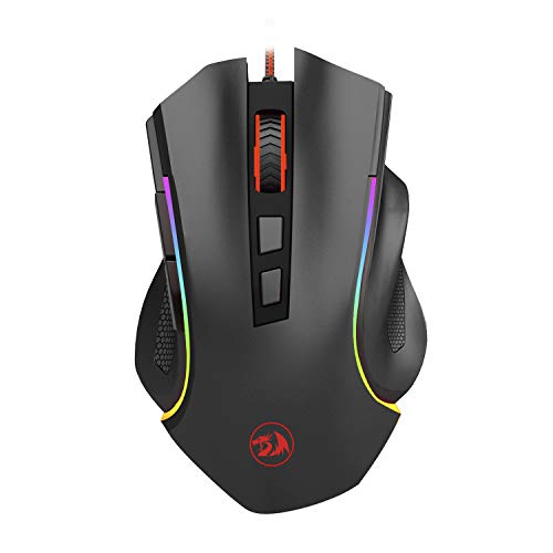 Redragon M602 RGB Wired Gaming Mouse RGB Spectrum Backlit Ergonomic Mouse Griffin Programmable with 7 backlight modes up to 7200 DPI for Windows PC Gamers (Black)