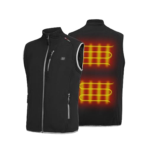 PROSmart Heated Vest Polar Fleece Lightweight Waistcoat with USB Battery Pack(Unisex,Black) (Gray, L) (Black, L)
