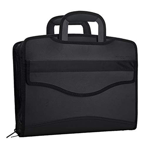 Business Document Bag Messenger Work Briefcase Waterproof Fabric Expanding File Folder Tote Travel Portfolio Document Holder Laptop Handbag Expanding Briefcase File Bag Case for Meeting Office & Home