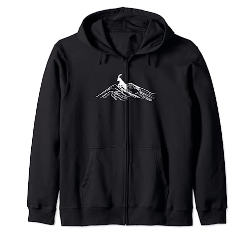 Alpine ibex on mountain - A buck on a mountain - Very cool i Zip Hoodie