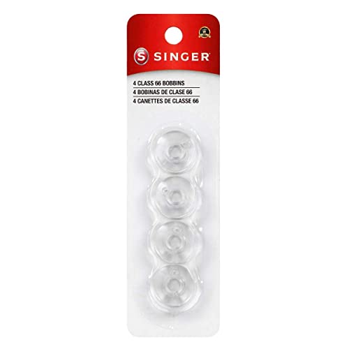 SINGER 2141 Class 66 Bobbins, Transparent, 4-Count,