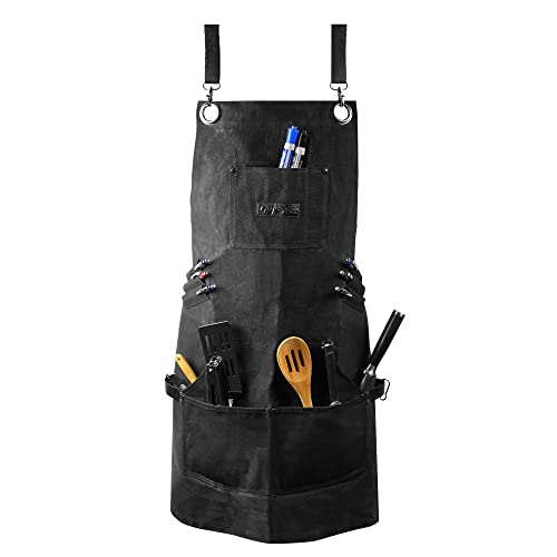 Chef Sac Chef Apron | Kitchen Apron | Aprons for Men | Aprons for Women with Pockets | Professional Chef Aprons | | BBQ Apron | Kitchen Grilling Apron | Aprons with Pockets | Black Apron