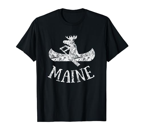 Maine Shirt | Funny Moose Canoe Vacation t-shirt