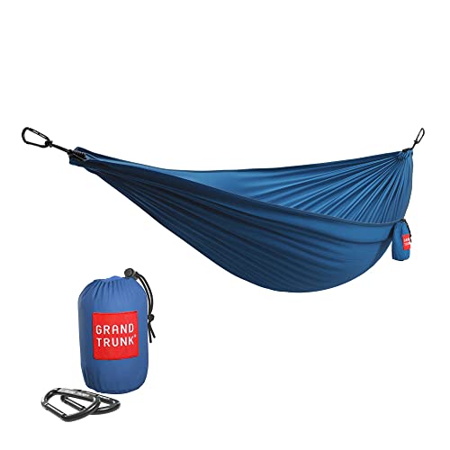 Grand Trunk | Ultralight Camping Hammock | Best Single Size Starter Hammock | Portable for Camping, Hiking, Backpacking, Beach, & Travel (Blue)