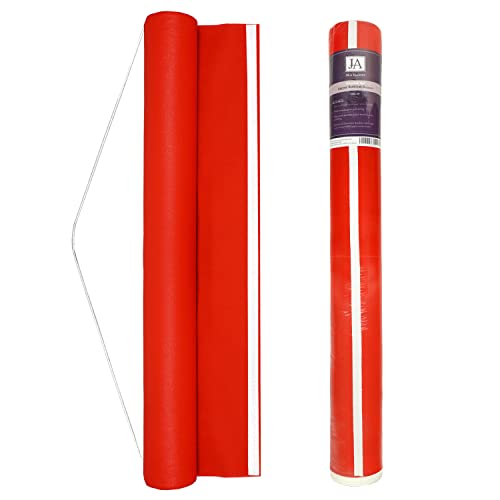 Red Aisle Runner (3x50 FT) — Hollywood Wedding Disposable Carpet for Indoor Outdoor Party Prom Special Event — Includes Pull String and Double-Sided Adhesive Tape