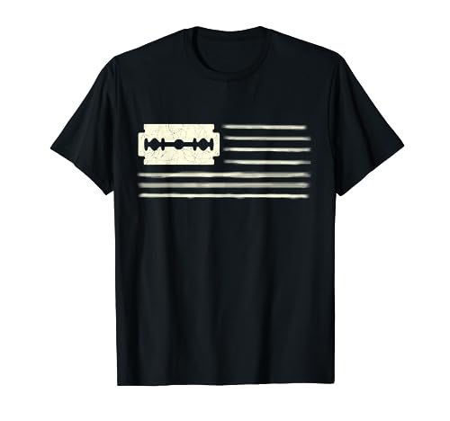 USA flag - Lines of cocaine coke and razor blade T-Shirt