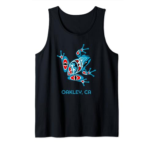 Oakley Red Blue Frog PNW Native American California Tank Top