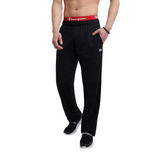 Champion Men's Authentic Open Bottom Jersey Pant, X-Large - Black