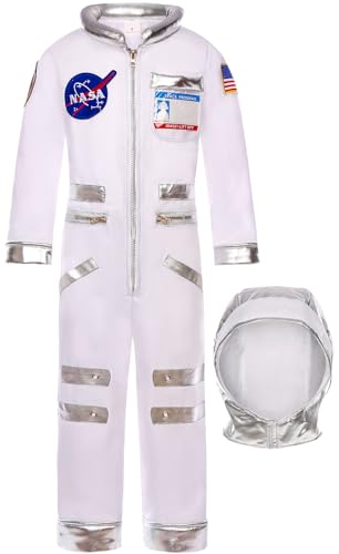 Costumerry Astronaut Costume for Kids Halloween Dress Up Space Birthday Gifts (5-7 Years)