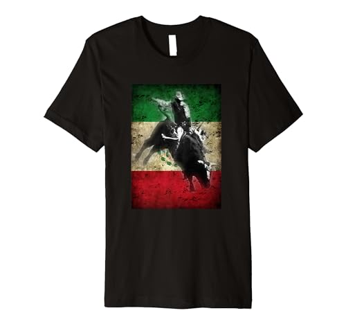 Mexico Bull-Riding For Men Ranch Rider Mexican Cowboy Premium T-Shirt