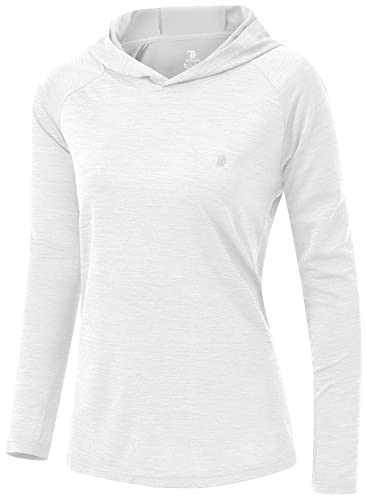 TBMPOY Womens UPF 50+ Sun Protection Hoodie Shirt Long Sleeve Fishing Hiking Outdoor UV Shirt Lightweight White L