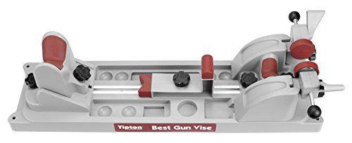 Tipton Best Gun Vise with Secure Adjustable Cradle, Storage Compartments for Cleaning, Gunsmithing and Firearm Maintenance, Red/Grey