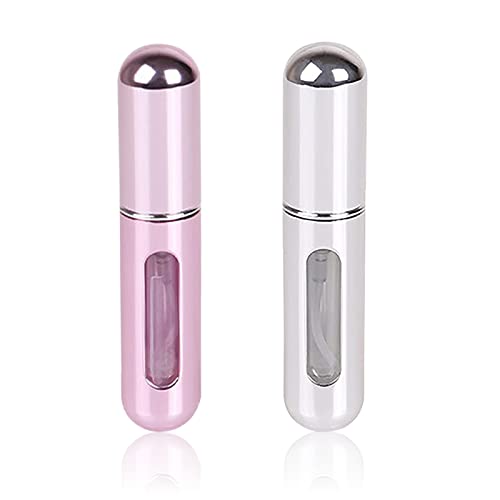 LAIKME Travel Mini perfume Refillable Atomizer Container, Pocket Travel Size Cologne Sprayer, Perfume Scent Pump Case, Fragrance Empty spray bottle for Traveling and Outgoing 5ml (2Pcs)
