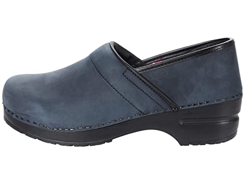 Sanita Pro Oiled Professional Clogs for Women - Arch Support, Durable, Closed-Back Slip-On Shoes - Ink, Women 8.5-9