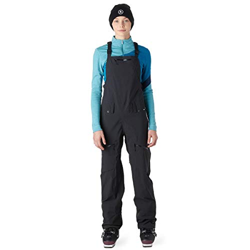 Flylow Women's Foxy Bib Waterproof Breathable Softshell Ski and Snowboard Pants - Black - X-Large