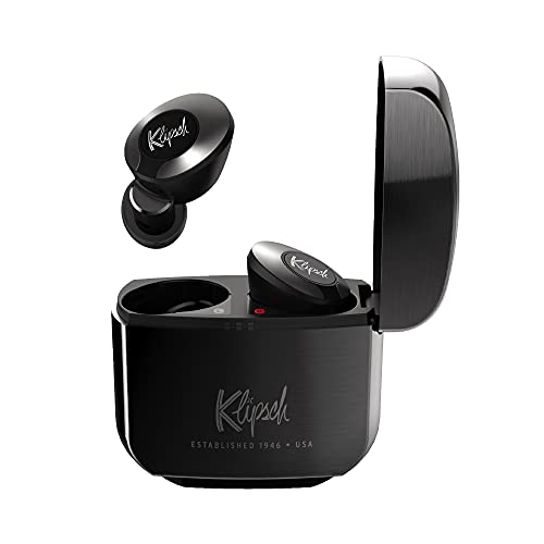 Klipsch T5 II Active Noise Cancelling ANC True Wireless Earphones in Gunmetal with AI Hands-Free Operation, Bluetooth 5.0, Best Fitting Earbuds with Patented Comfort, and a Wireless Charging Case