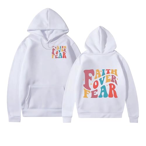 KASAAS Women's Letter Graphic Hoodies Oversized Pullover Tops Casual Long Sleeve Hooded Drawstring Sweatshirt with Pockets