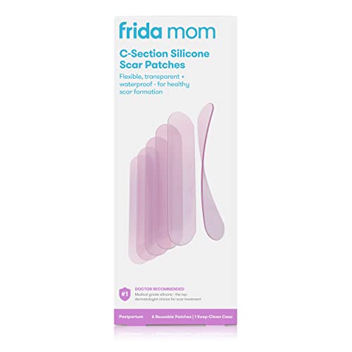 Frida Mom C-Section Silicone Scar Patches Reusable Medical Grade Treatment Great for Keloid Scars 6 8' Long with Case and Pouch Included