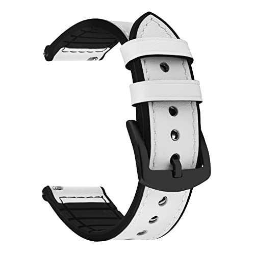 Fullmosa 22mm Leather Silicone Bands Compatible with Samsung Galaxy Watch 46mm,Galaxy Watch 3 45mm,Gear S3 Frontier/Classic,White