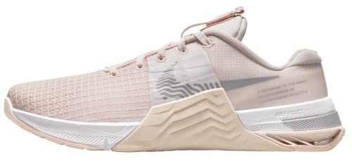 Nike Womens Metcon 8 Trainers Do9327 Sneakers Shoes (Light Soft Pink/Light Orewood Brown/White/Metallic Silver, us_Footwear_Size_System, Adult, Women, Numeric, Medium, Numeric_9)