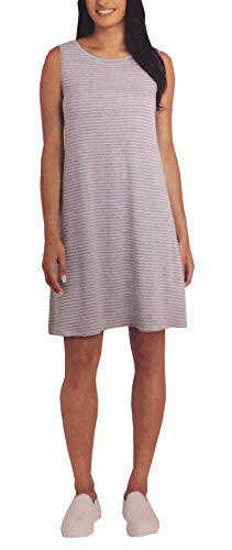 Hilary Radley Women's Casual Dress (Heather Grey/White, Medium)