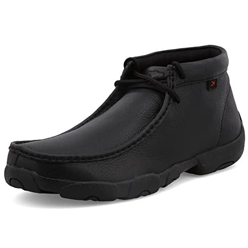 Twisted X Men's Bomber Leather Lace Up Driving Moccasins - Black - 10 D(M) US
