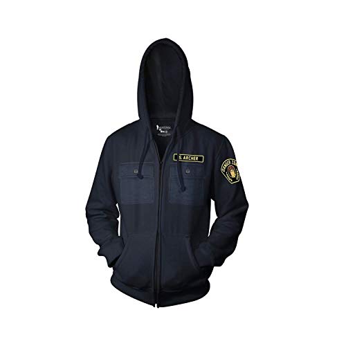 Ripple Junction Archer Danger Zone Military Adult Navy Fleece Zip Hoodie (Small)