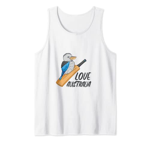 Great Australia Kookaburra Cricket Bat Bird Design Tank Top
