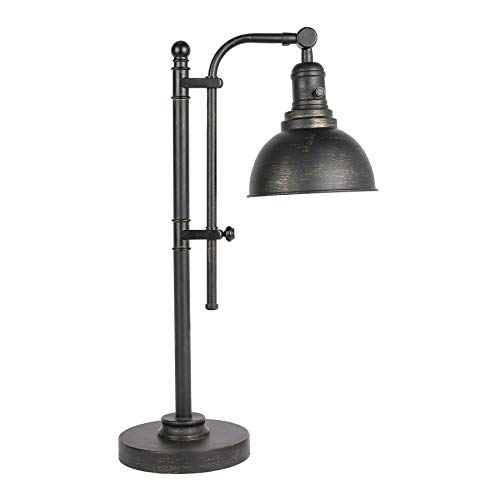 VONLUCE Rustic Desk Lamp Black Adjustable, Industrial Style Metal Task Lamp (25'-29'), Vintage Work Lamp, Farmhouse Reading Lamp in Aged Bronze Finish, ETL Certificate