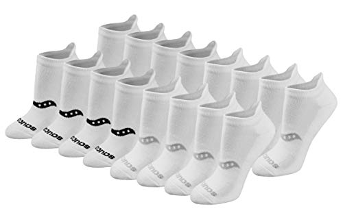 Saucony Women's Multipack Performance Heel Tab Athletic Socks, Basic White (8 Pairs), Large