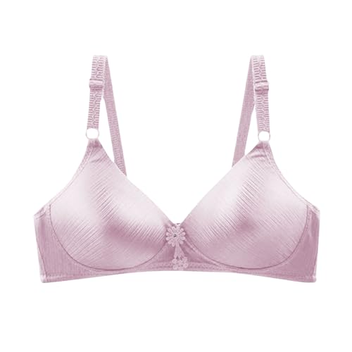 Womens No Underwire Bra with Adjustable Straps Full Figure Push Up Lift Bralettes Breathable Comfort Thin Everyday Bra Purple