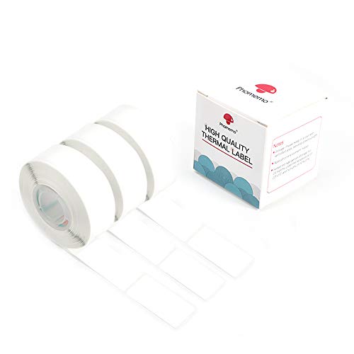 Phomemo D30 Label Maker Tape Black on White Thermal Sticker Paper Self-Adhesive Label Tape, 14mm x 50mm (0.55 x 1.96 Inch) 130 Tapes/Roll, 3-Roll