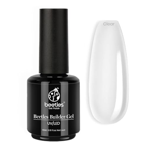 Beetles Gel Nail Polish Beetles Builder Gel 7 in 1 Builder Strengthener Gel Clear Color Hard Gel Builder Extension Nail Gel for Holiday Nail Art Design Gift for Mom