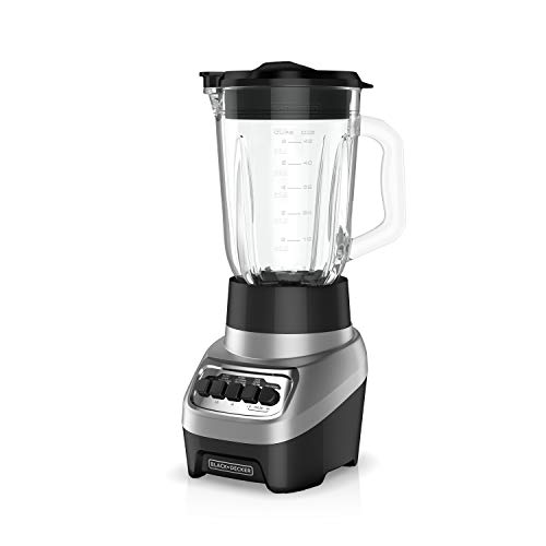 BLACK+DECKER PowerCrush Countertop Blender, BL1230SG, 6-Cup Glass Jar, 4 Speed Settings, Dishwasher Safe, 700W Motor