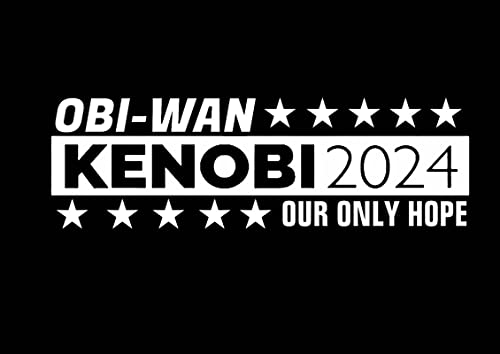 Kenobi 2024 Our Only Hope OBI-Wan Funny NOK Decal Vinyl Sticker |Cars Trucks Vans Walls Laptop| White |7.3 x 2.5 in|NOK1985