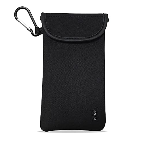 Olixar Phone Sleeve - Neoprene Phone Pouch with Hook - Cell Phone Pouch, Padded Shock & Impact Resistant - with Carabiner - for Hiking, Travelling, Exploring - Universal Design up to 7 Inch
