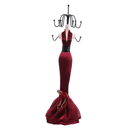 MUCKLILY 3pcs Jewelry Rack Doll Jewelry Holder Necklace Chains for Women Rotating Earring Holder Dress Clothing Display Rack Rotatable Jewelry Holder Wrought Iron Rack Bracket Miss Metal