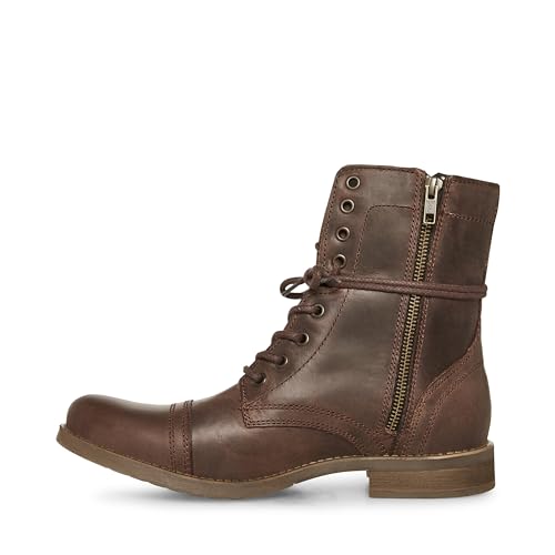 Steve Madden Men's Troopah-C Combat Boot, Brown Leather, 12