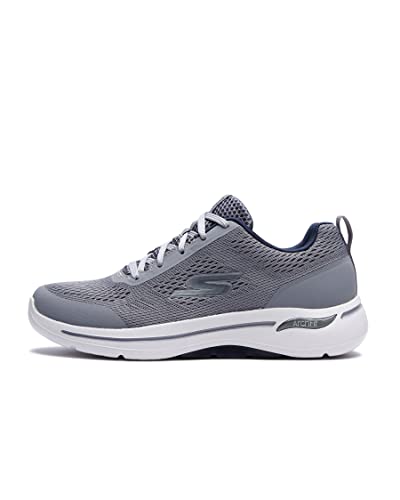 Skechers Men's Gowalk Arch Fit-Athletic Workout Walking Shoe with Air Cooled Foam Sneaker, Grey/Navy, 12